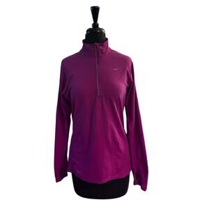 Nike Dri-Fit Magenta ¼ Zip Running Pullover Sz L 871514-513 VGUC
